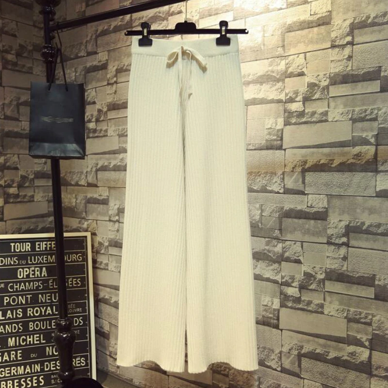 SETWIGG женские шерстяные брюки в полоску с широкими штанинами трикотажные