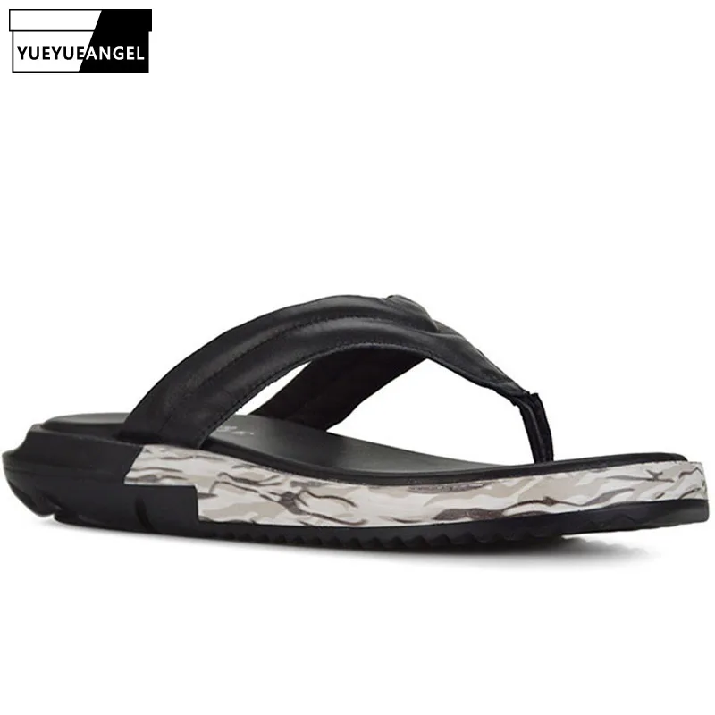 Летние мужские модные шлепанцы на толстой платформе Нескользящие для купания