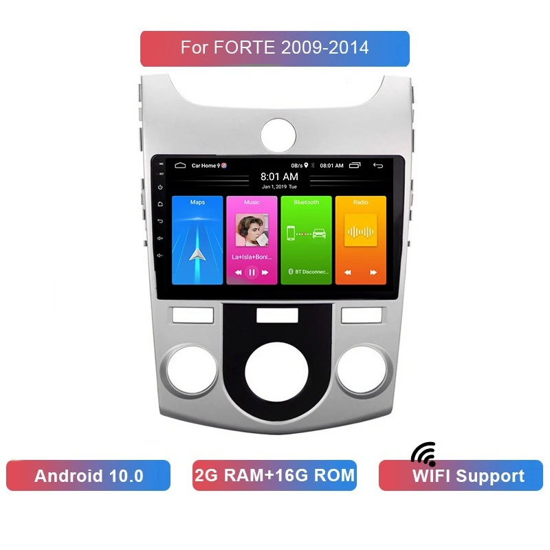 

10 Inch 2 Din Android 10.0 Car Mp5 Player Radio 2+16Gb Wifi Bluetooth Gps Navigation for Kia Forte 2010-2018 Manual