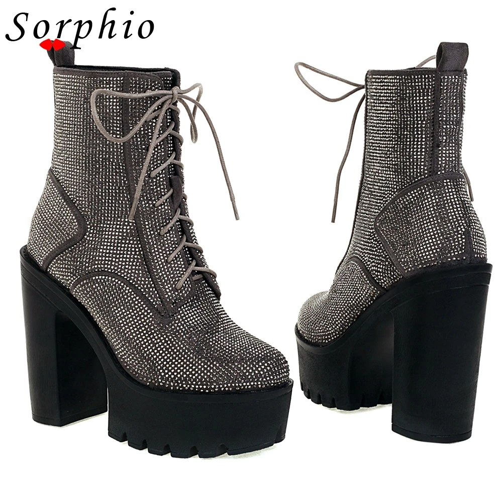 

Female Boots For Women Autumn Chunky Heel Platform Fashion women's Shoes Stylish 2021 New Arrivals Hot Sale Mature Ankle Bling