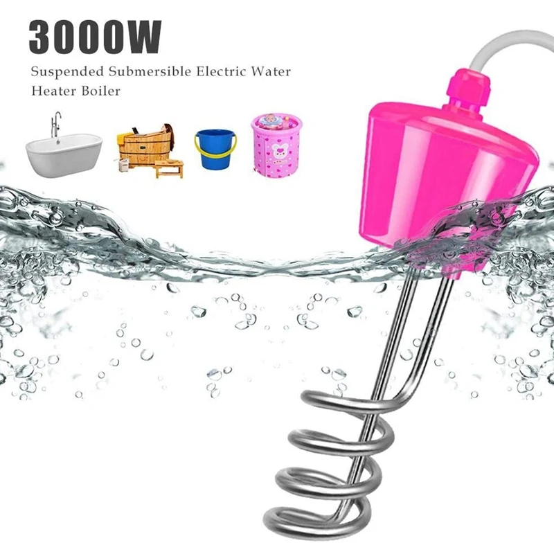 

Water Heater for Pool 3000W Stainless Steel Immersion Heater Suspension Electric Water Heater s EU Plug