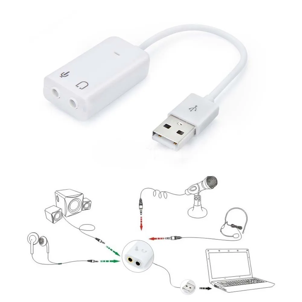 Портативная 3D Виртуальная сеть аудио песня Звуковая карта адаптер USB канал с