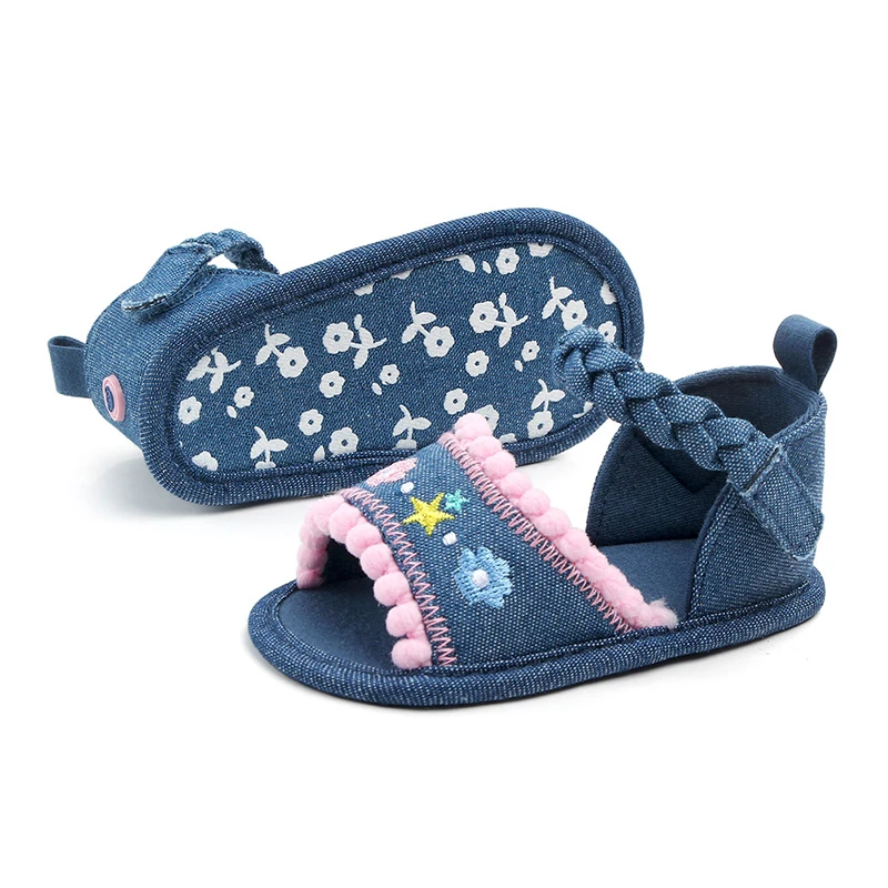 

Baby Girl Sandals Summer Baby Girl Shoes Cotton Canvas Embroidery Baby Girl Sandals Newborn Baby Shoes Sandals