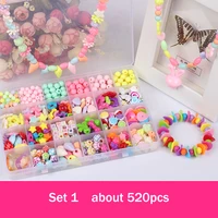 acrylic diy beads for jewelry making creative handmade jewelry sets colorful beads bracelet necklace for children wholesale 2021