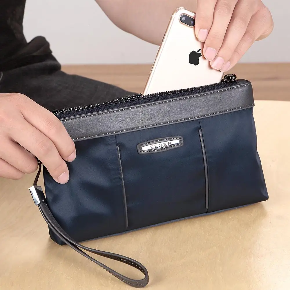 Мужской клатч мужской кошелек на молнии карман для телефона нейлоновый ткань