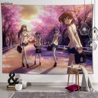 japanese anime clannad tapestry customizable bohemian wall hanging room carpet hd tapestries art home decoration accessories