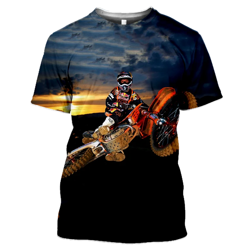 

2021 summer men's short-sleeved T-shirt off-road motorcycle racing ladies casual fashion short-sleeved sports car T-shirt top