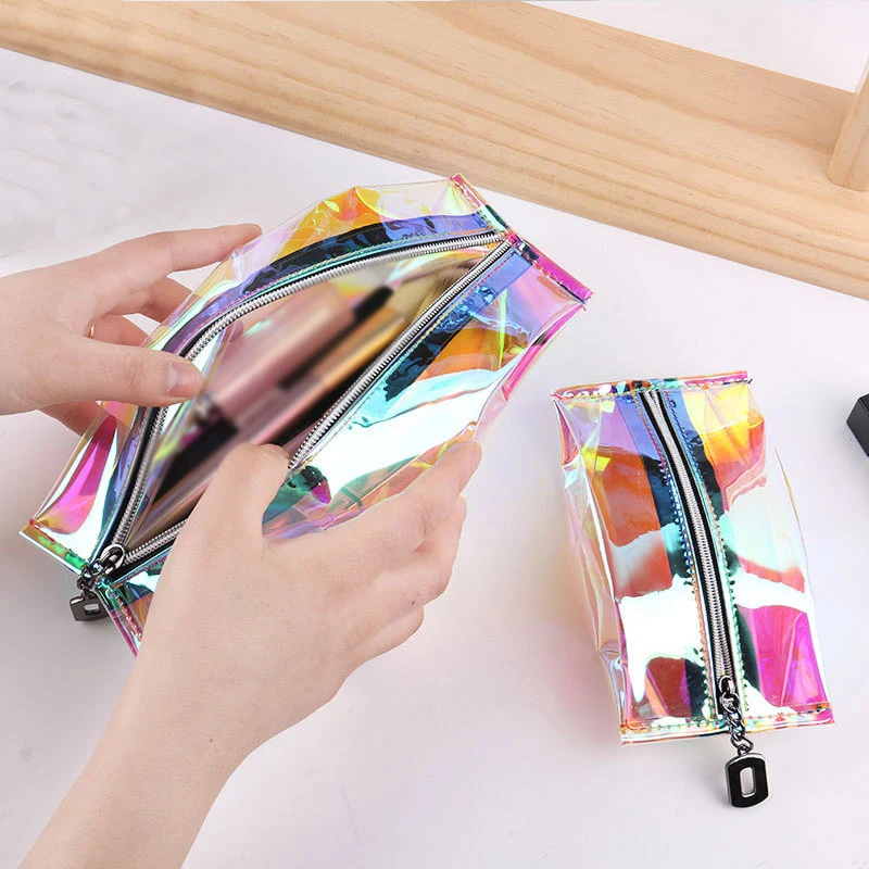 Водонепроницаемые прозрачные косметички с лазерным рисунком Женская красочная
