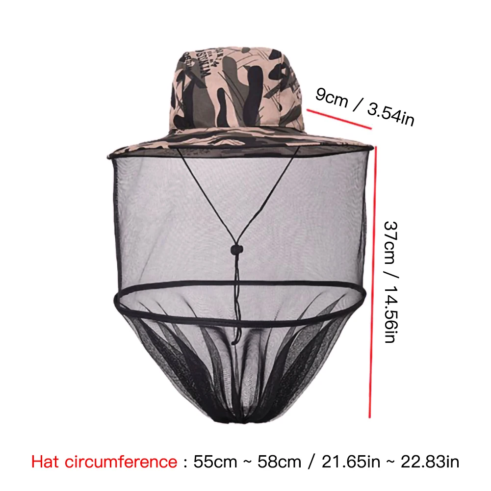 Двухслойная камуфляжная шляпа с защитой от пчел комбинированная Сетчатая Маска