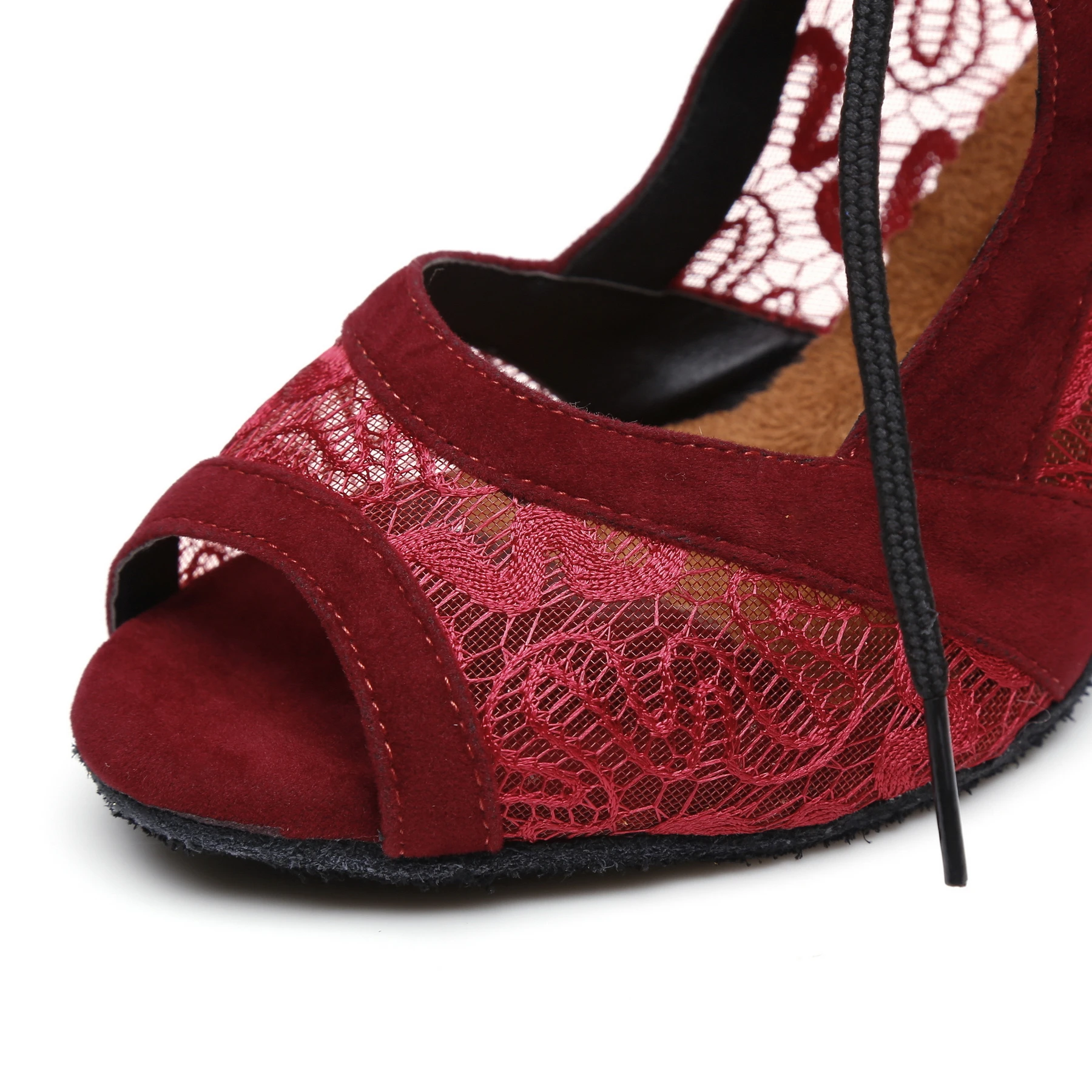 HROYL Ballroom Dance-Shoes For Women Girls Latin Dance Shoes Ladies Modern Tango Lace Dancing Shoes Practice Salsa Sandals