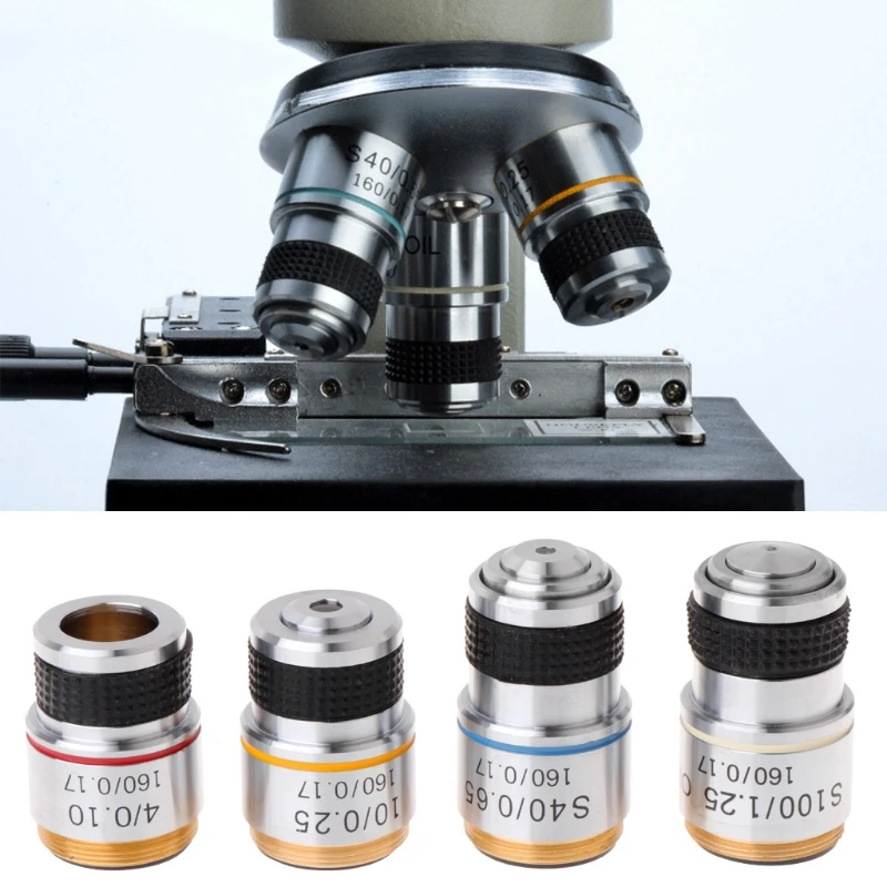 

4X 10X 40X 100X Achromatic Objective Lens for Biological Microscope 185 Standard DIN achromatic objective lens