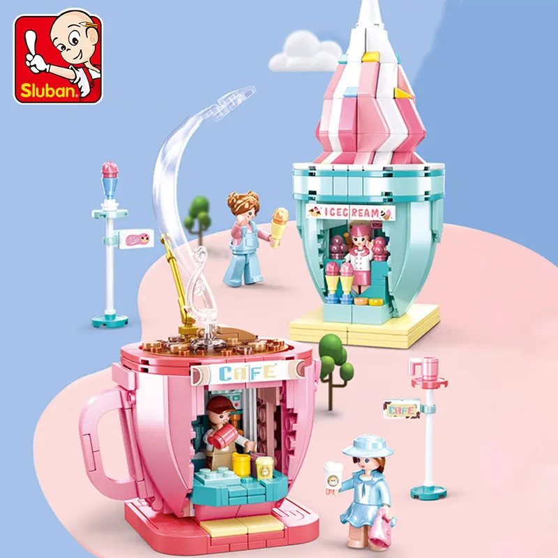 Конструктор Sluban со вкусом закусок уличный вид мини-пазл вставка креативных