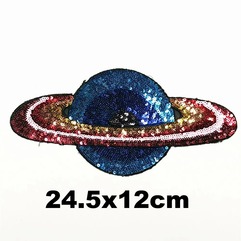 

Accessory large embroidery big star space earth cartoon patches for clothing AZ-3387
