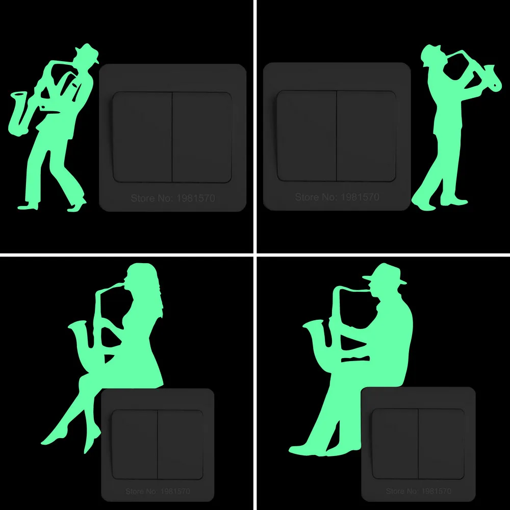 Светится в темноте музыкальная светящаяся наклейка для стены наклейки