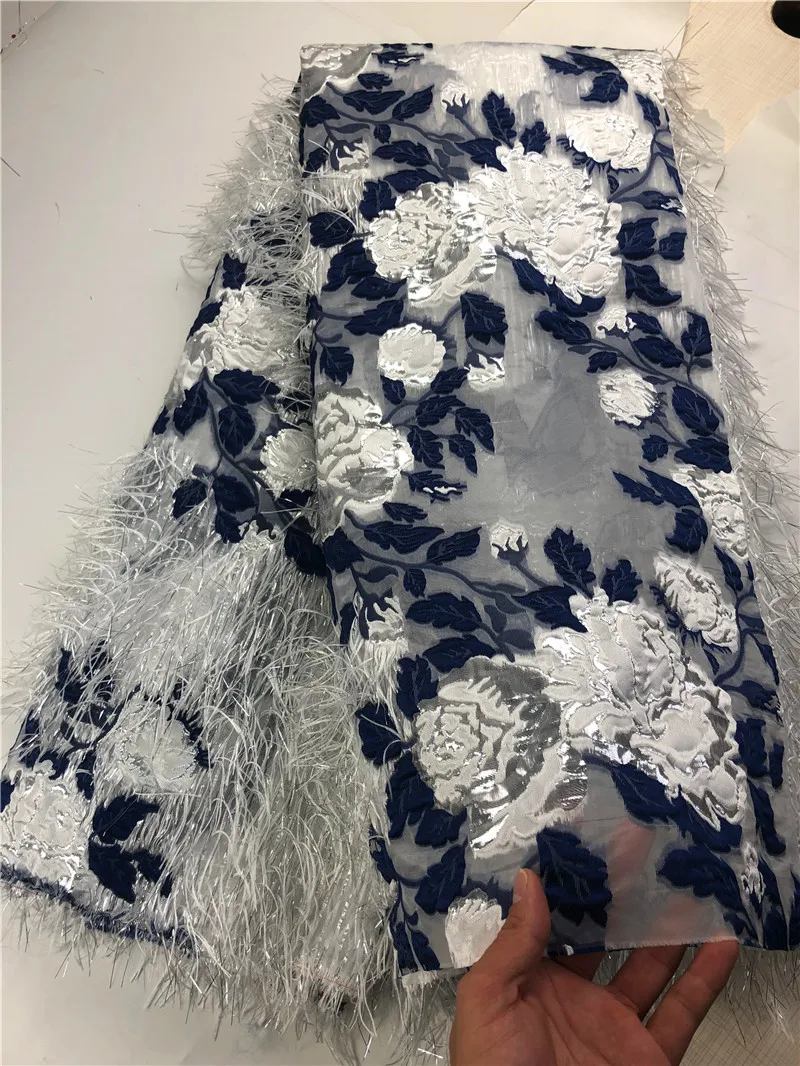 Нигерийская кружевная ткань Высококачественная органза с блестками вышитый