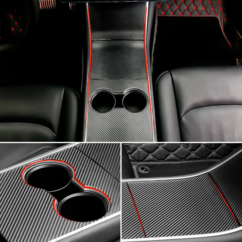 auto Interior Panel Cover Protect Consolle Decoration arbon/Black Fiber sports For Model 3 Y Three 2020 | Автомобили и мотоциклы