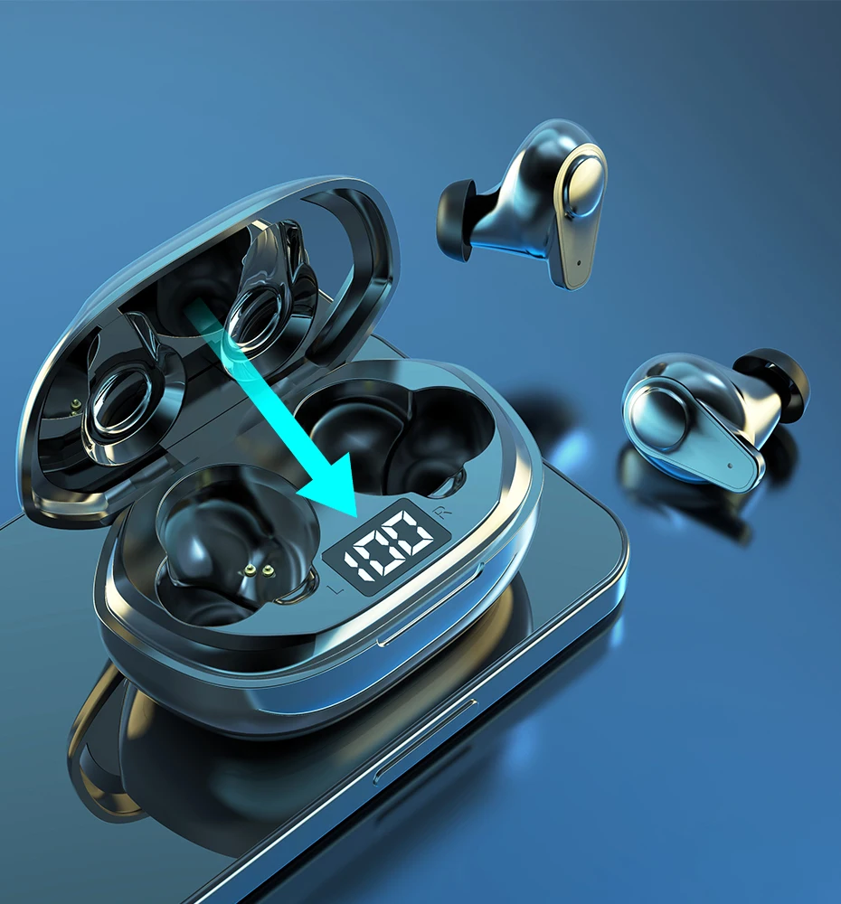 

Gamer Bluetooth Headsets Audio Sports Waterproof Bass Earbuds LED Display TWS Noise Cancelling Earphones Gaming In Ear With Mic