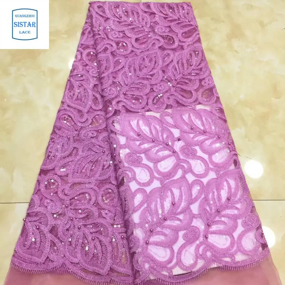 Вышивка Цветы узор кружева с блестками горячая Распродажа африканская