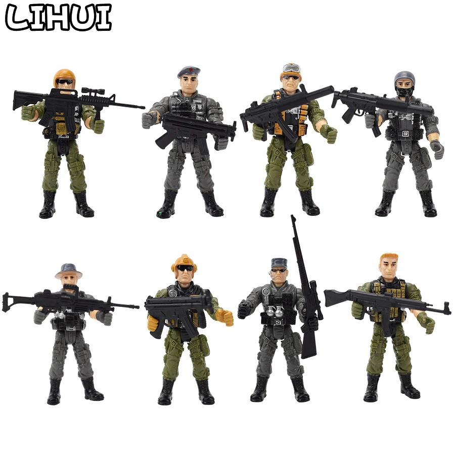 8 шт./компл. SWAT военная армейская экшн-фигурка игрушки для мальчиков боевая игра