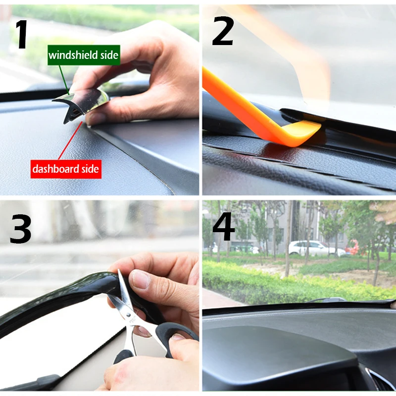 

160cm Universal Sealing Windshield Sealing Board Soundproof Automobile Rubber Strip Instrument Panel Seal Strip Car Decor