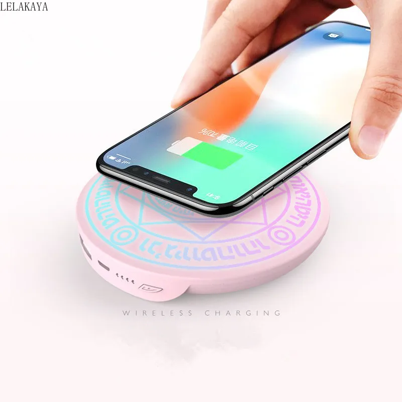 Аниме Card Captor Sakura черно-розовые clow карты волшебный круг Беспроводное зарядное
