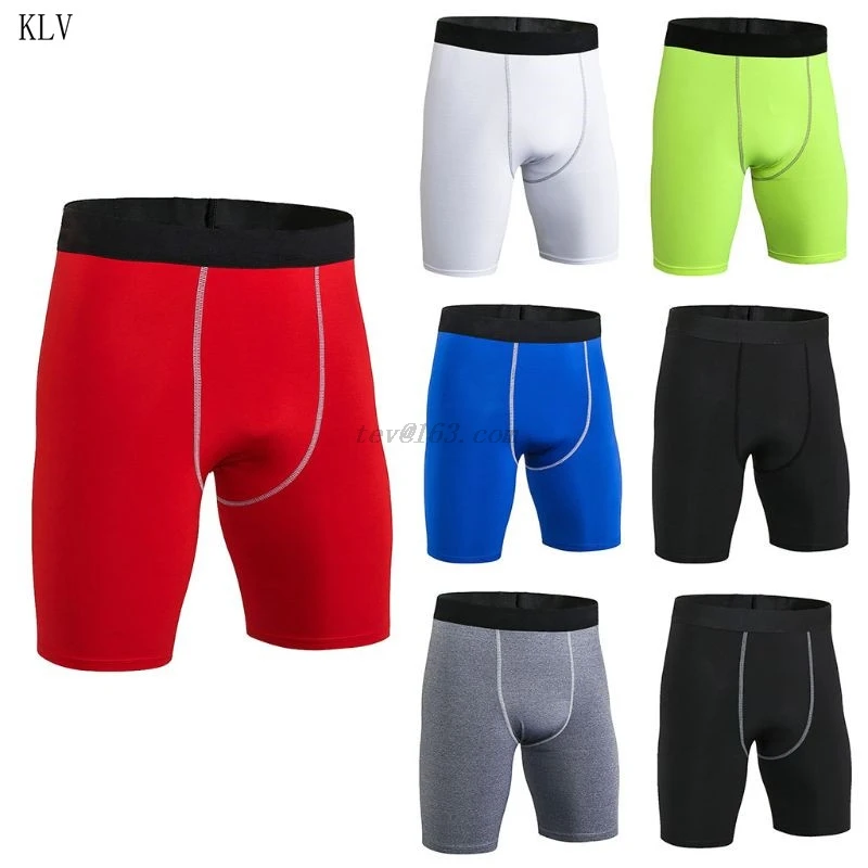 

Mens Plus Size Long Compression Shorts Quick Dry Wide Elastic Waistband Sports Tights Athletic Baselayer Running Workout