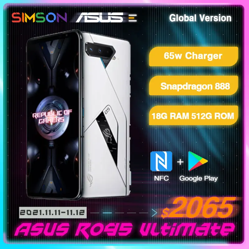 

Смартфон ASUS ROG Phone 5 ultimate, ограниченная серия, телефон для игр, Snapdragon 512/8 грамм, 6000 ГБ ROM, мАч
