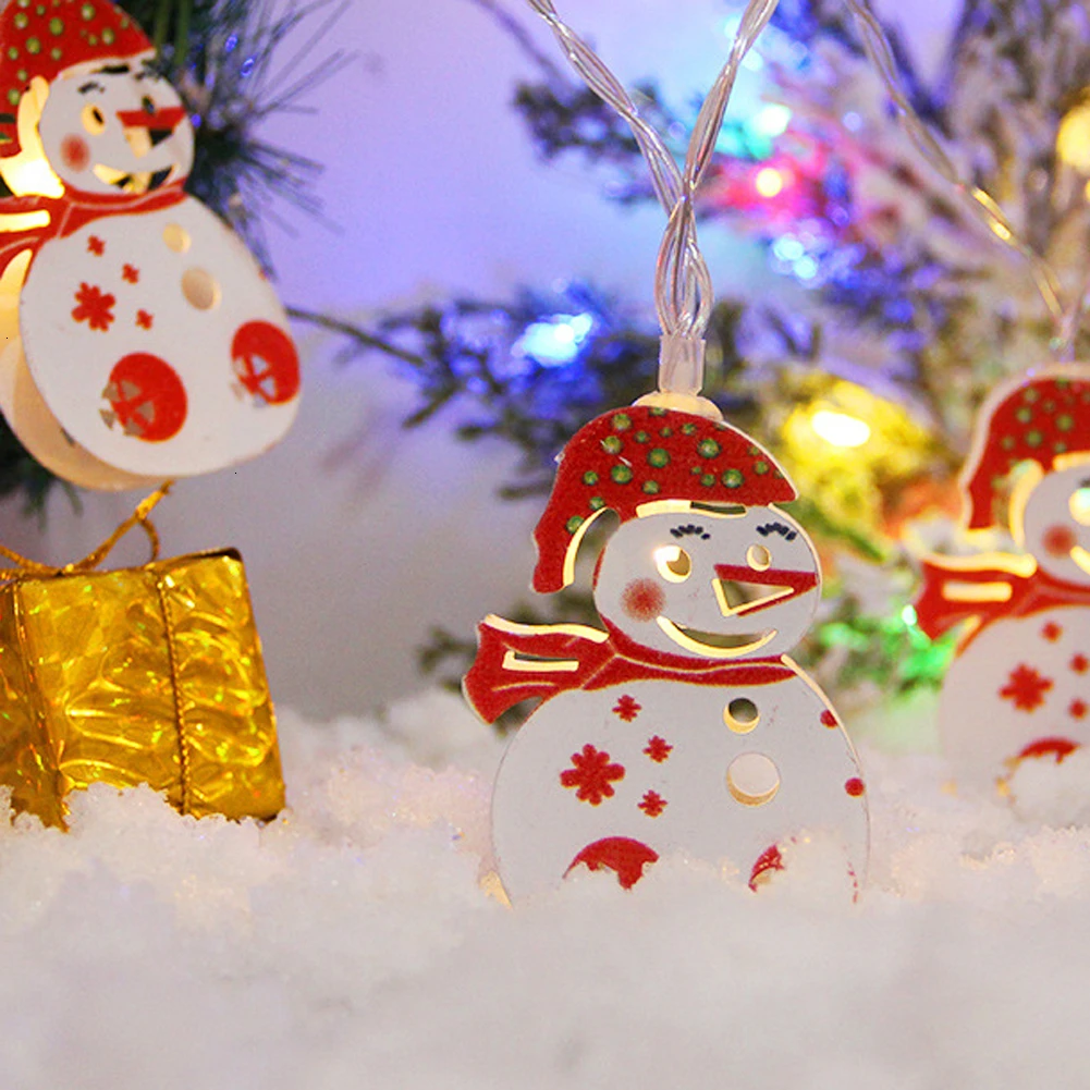 1 5 м 10 светодиодов Рождественские елочные украшения Navidad носки со снеговиком и