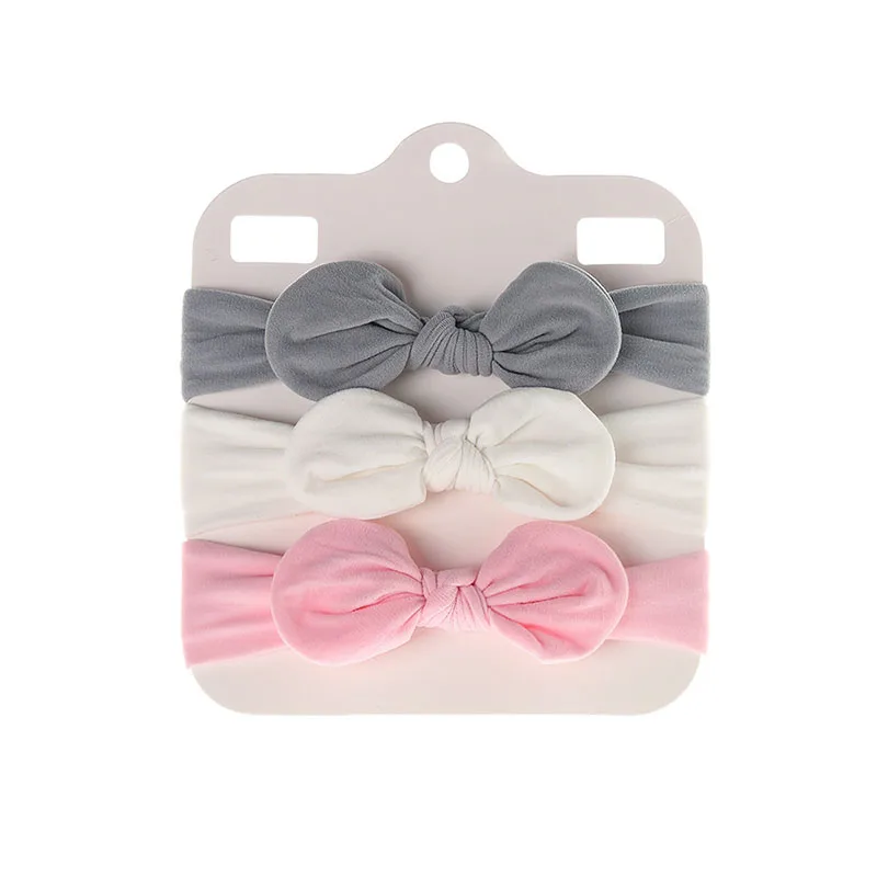 

3Pcs/Set Baby Headbands Solid Color Bows Kids Children Girls Hair Bands Newborn Nylon Baby Girl Headbands Hair Accessories Girls