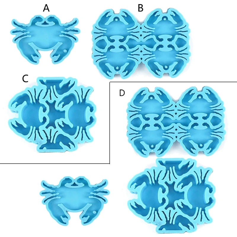 

Crab Series Keychain Epoxy Resin Mold Jewelry Earrings Pendants Silicone Mould DIY Crafts Decorations Casting Tool