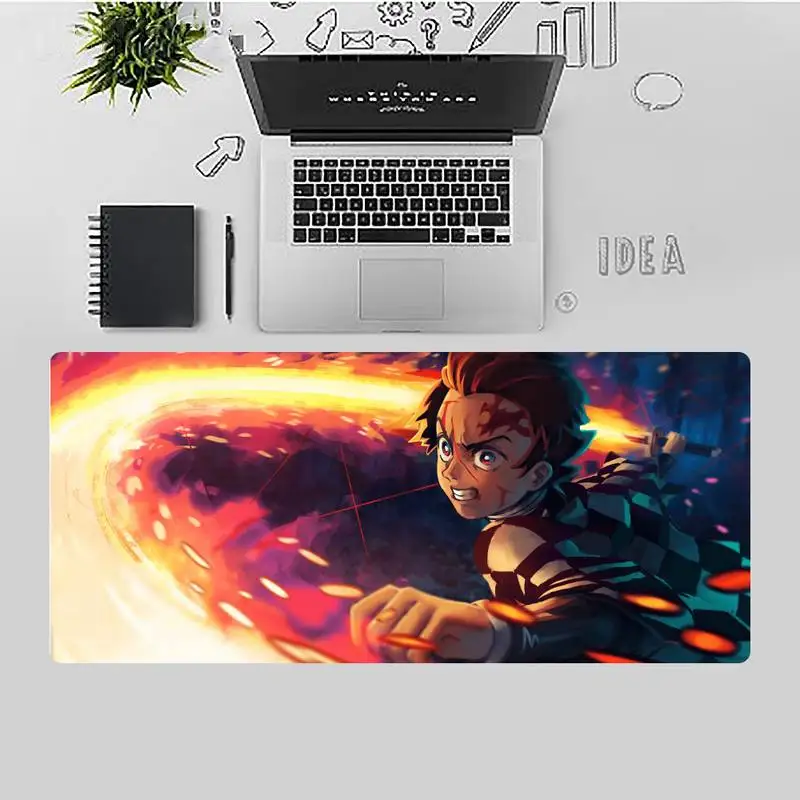 

Kimetsu No Yaiba anime Locking Edge Mouse Pad Game Desk Table Game Office Work gamer Large Mouse pad Mat Non-slip Laptop Cushion