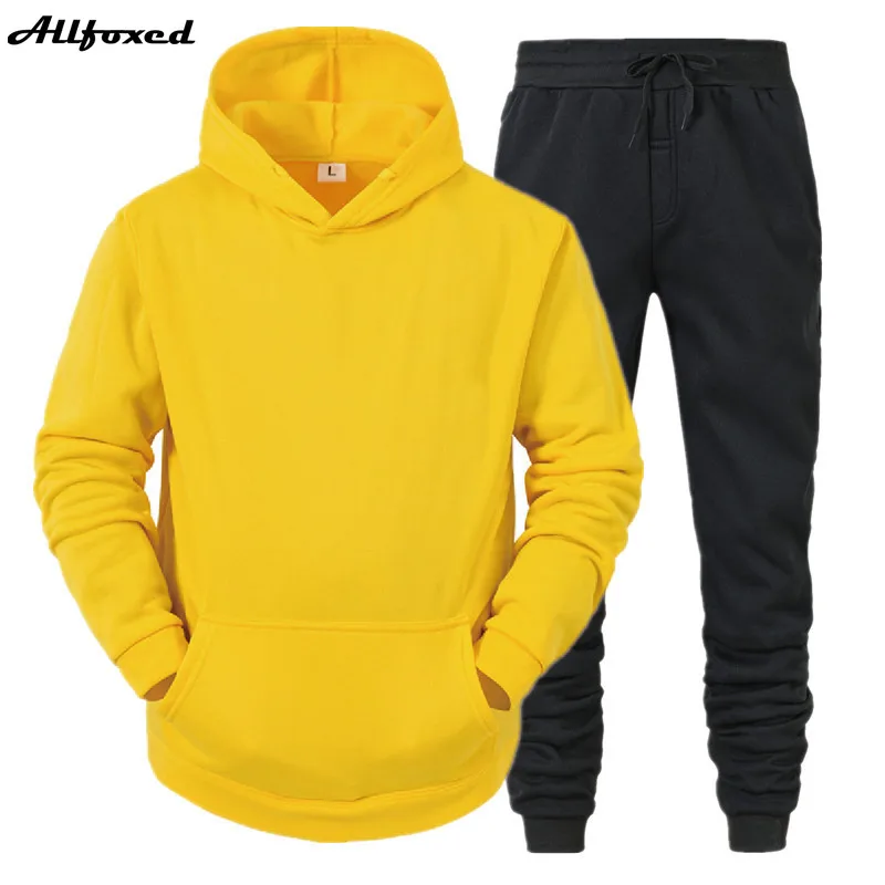 

Men's Sets Hoodies+pants Thin Tracksuits Solid Pullovers Jackets Sweatershirts Sweatpants Oversized Hooded Streetwear Outfits