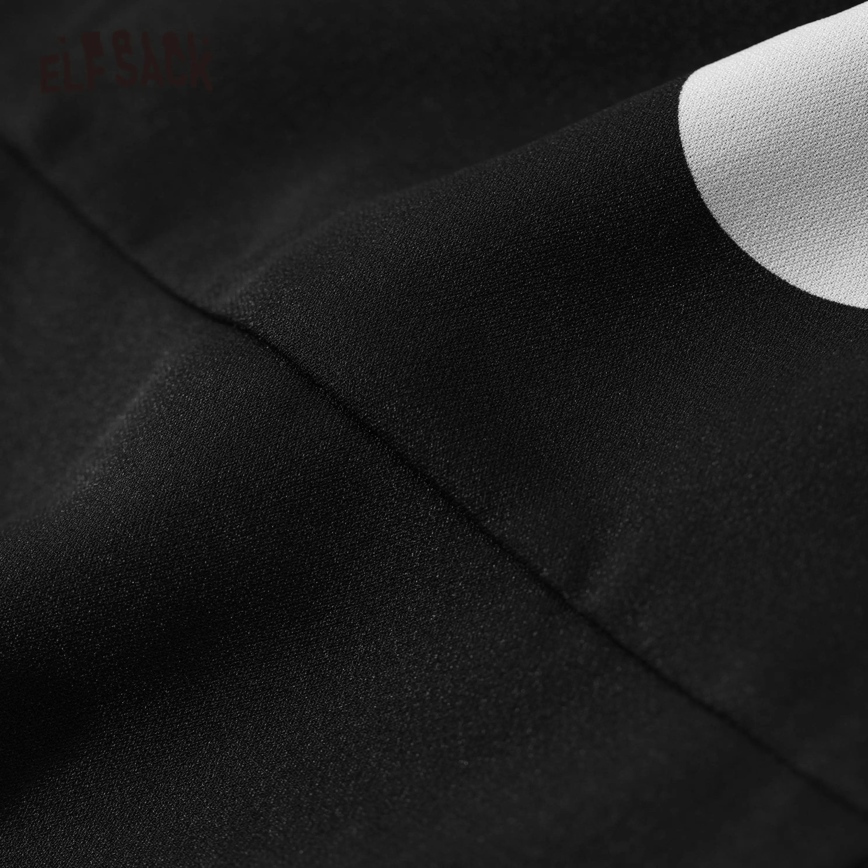 Женское шифоновое платье ELFSACK черное винтажное в горошек с открытой спиной на