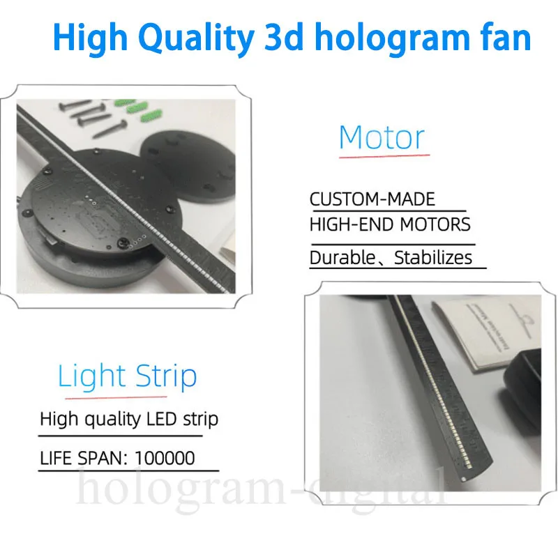 Рекламный экран голограмма вентилятор светодиодные светящиеся знаки 3d