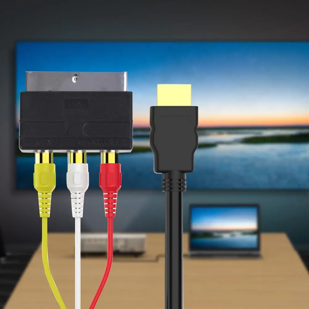 2 шт./комплект, RCA-кабель, HDMI-совместимый штекер на 3RCA PVC 3 RCA на SCART адаптер для ТВ 480i / 480p / 720p / 1080i / 1080p