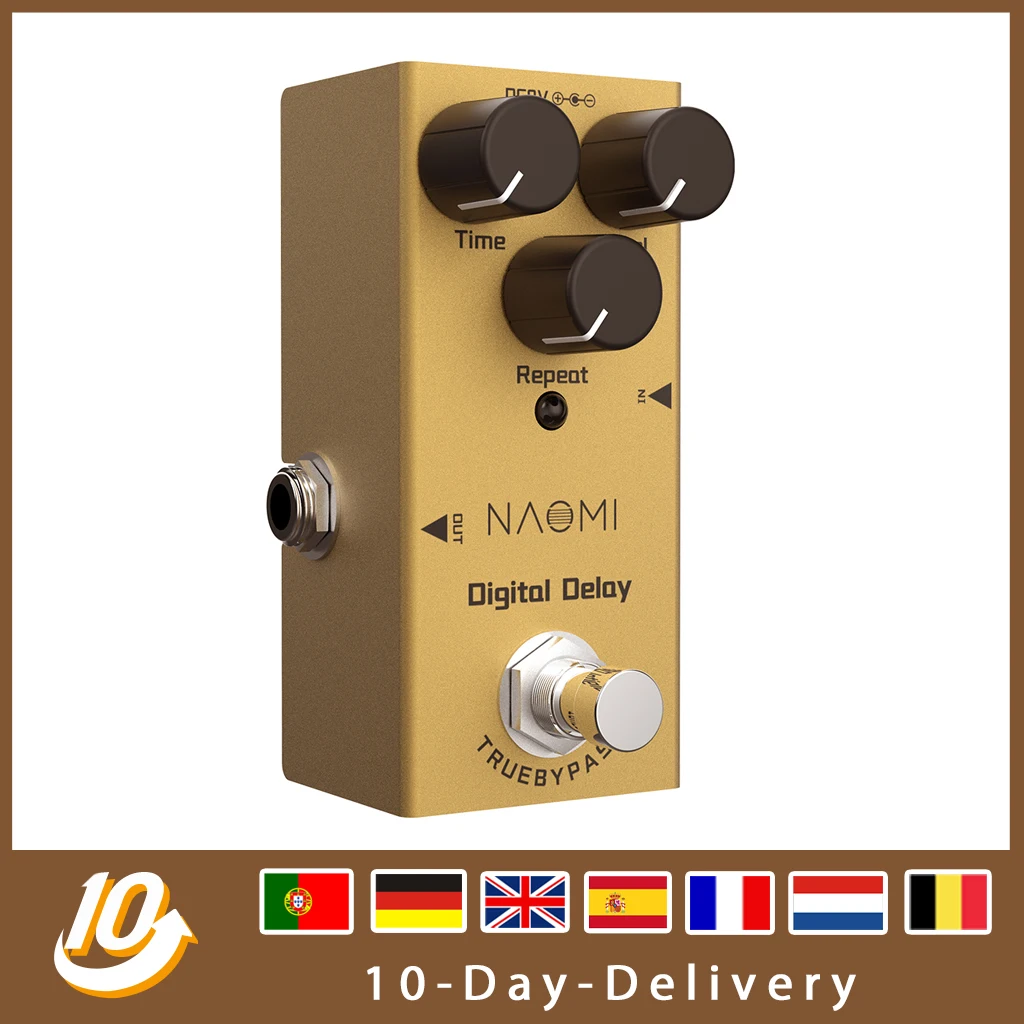 Педаль для гитарных эффектов NAOMI 25 мс 600 задержка постоянного тока 9 В адаптер # NEP 08
