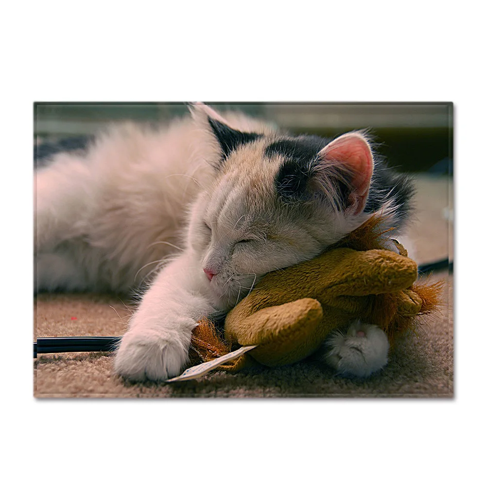 

Cartoon Animal Children Room Floormat Rug Soft Fleece Memory Foam Kids Play Mat Area Rug Cat Living Room Home Decorative