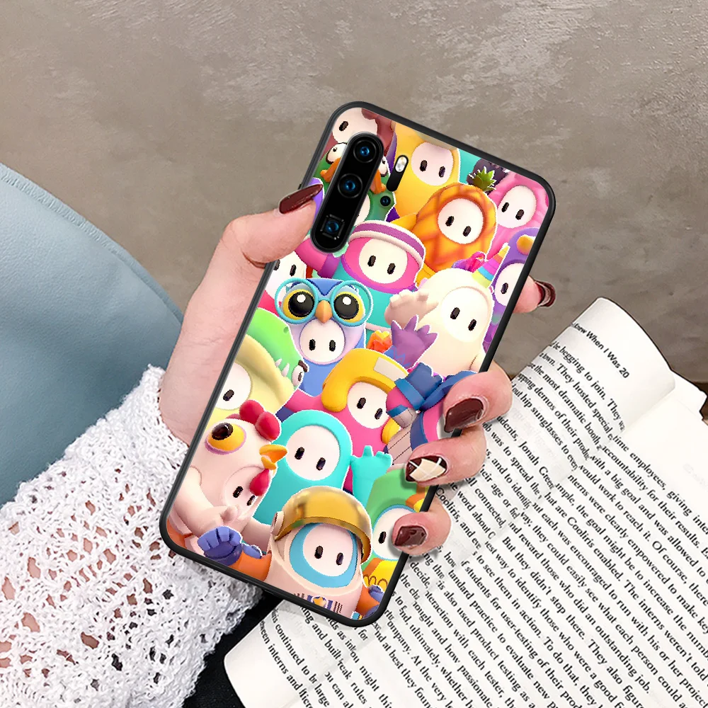 

Cartoon fall guy Ultimate Knockout Phone Case For Huawei P Mate Smart 10 20 30 40 Lite Z 2019 Pro black Coque Soft Etui Trend