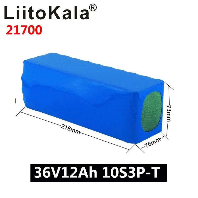 

LiitoKala 36V battery 21700 4000mah 10S3P 12Ah battery pack 500W high power battery 36V 12000mAh Ebike electric bicycle BMS
