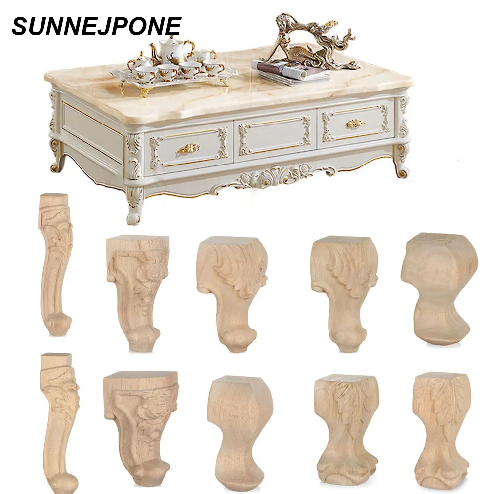 

Резные ножки для мебели в европейском стиле из цельной древесины, подставки для шкафа, цветочное украшение, винтажная скульптура, аксессуар...