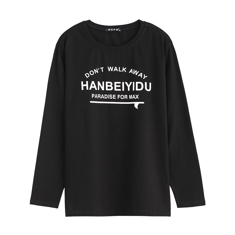 Мужская футболка большого размера высокого качества с длинным рукавом хлопковая