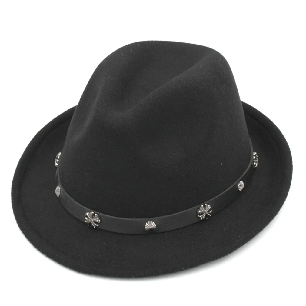

Mistdawn Gangster Cap Upturned Brim Unisex Adult Jazz Fedora Spring Summer Beach Wholesale-Vintage Wool Felt Hat Stylish