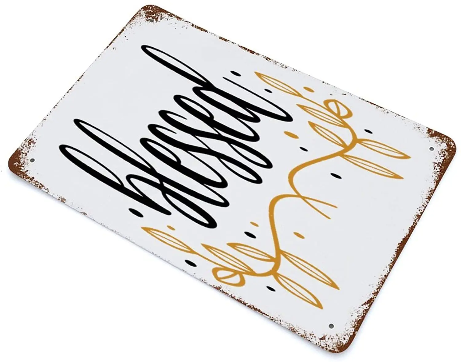 

None-brands Vintage Retro Metal Tin Sign Wall Decor Art Blessings Wreath Thanksgiving Word Art Home Decor (20x30cm)