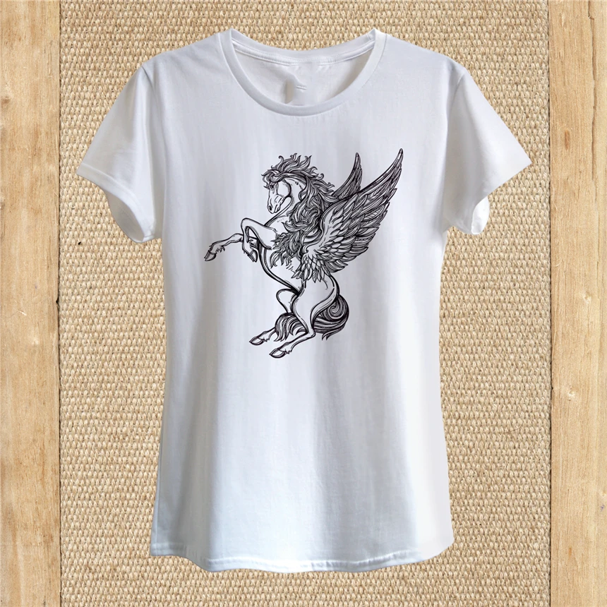Pegasus Art t рубашка дизайн крылья тату крутой Единорог унисекс для женщин плюс размер футболка|Мужские