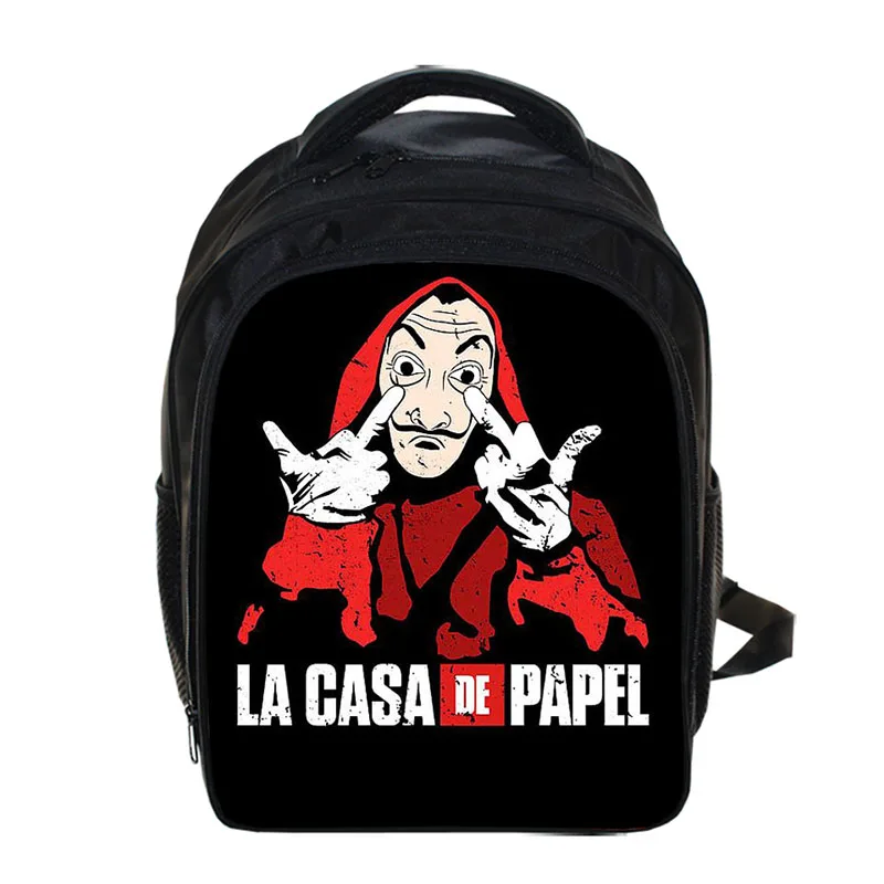 

13 Inch La Casa De Papel Money Heist House of Paper Cartoon Kindergarten School Bag Children Backpack Girls Boys Mochila