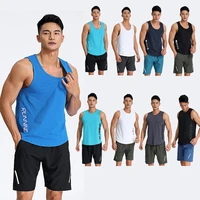 mens sport running suits summer fitness sportswear gym clothing sets sleeveless vest shorts 2pcs jogger tracksuit