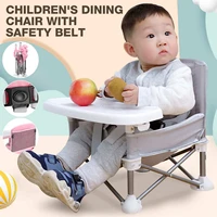 foldable portable baby dining chair with plate safety harness kid beach chair camping child cozy feeding sofa seat chair outdoor
