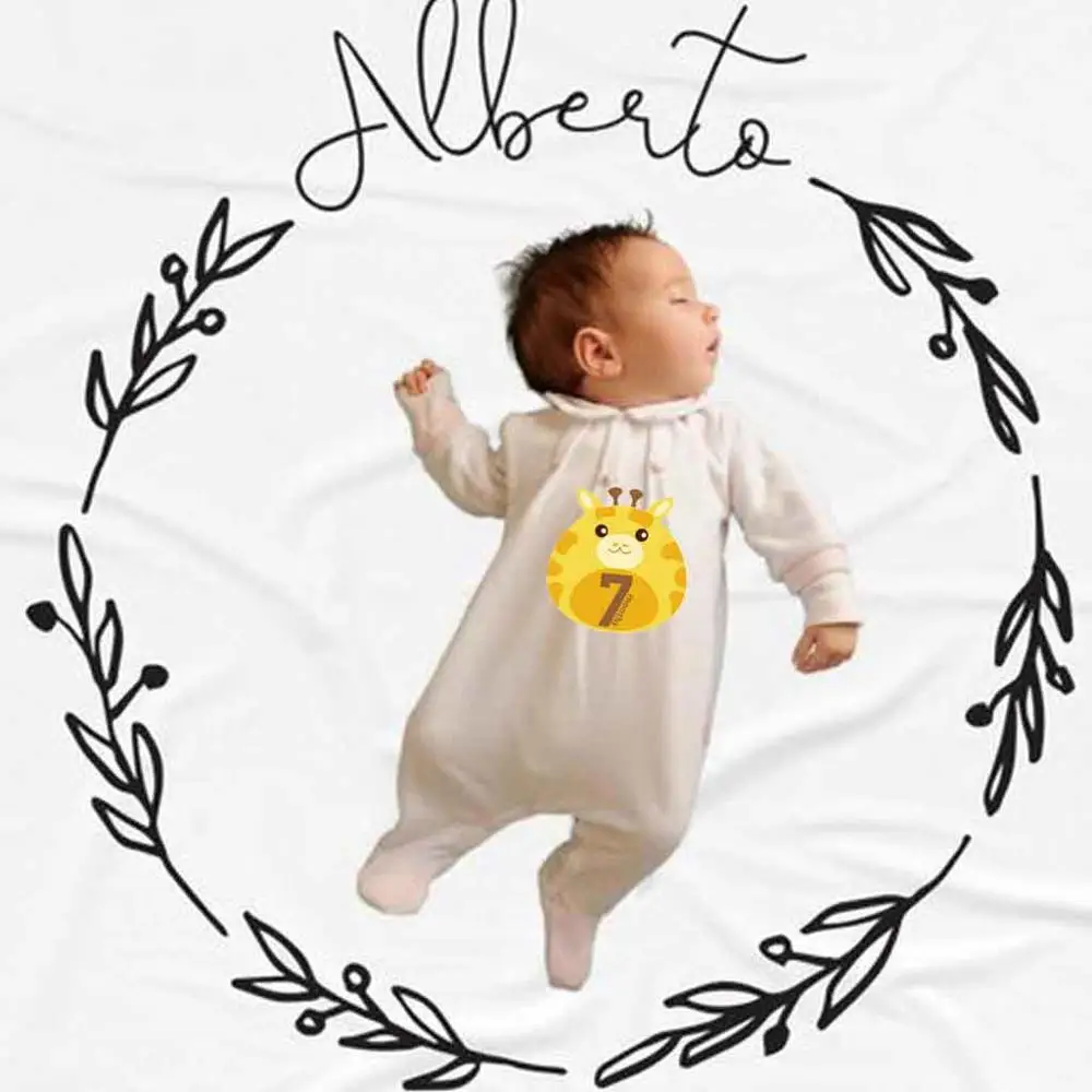 Pegatinas de animales para compartir fotos de beb&eacute;, primer a&ntilde;o mensual, 1 a 12 meses, 12 Uds.-1
