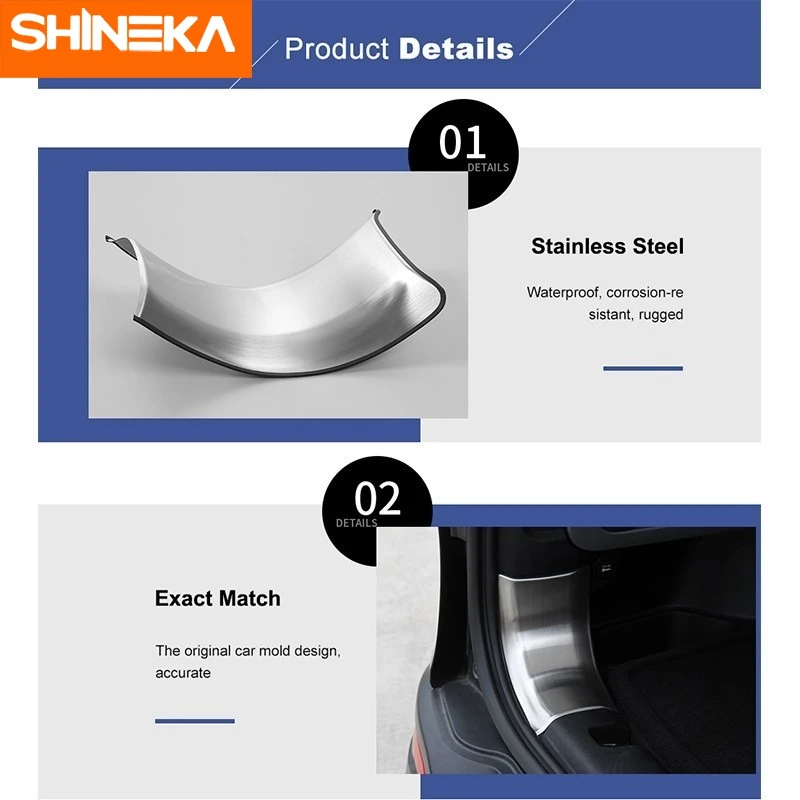 SHINEKA защитная пластина для заднего багажника автомобиля из нержавеющей стали