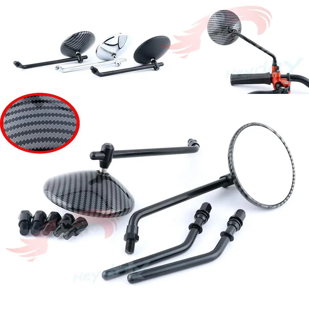 

Vintage Motorcycle Rear Positive thread 10mm Long arm Round Rearview High strength engineering plastics definition rearview